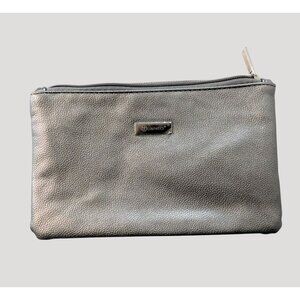 Bh Cosmetics Makeup Bag Gray Textured Zipper Travel Pouch 8.5" X 5.5"